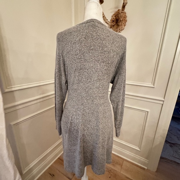Topshop Heather Gray Tie Front Knit Dress - Picture 4 of 9